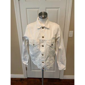 GOLDSIGN White Denim Jean Jacket, Size Medium